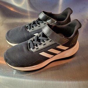 Boys Adidas Shoes - velcro - black and white - boys size 2.5 US